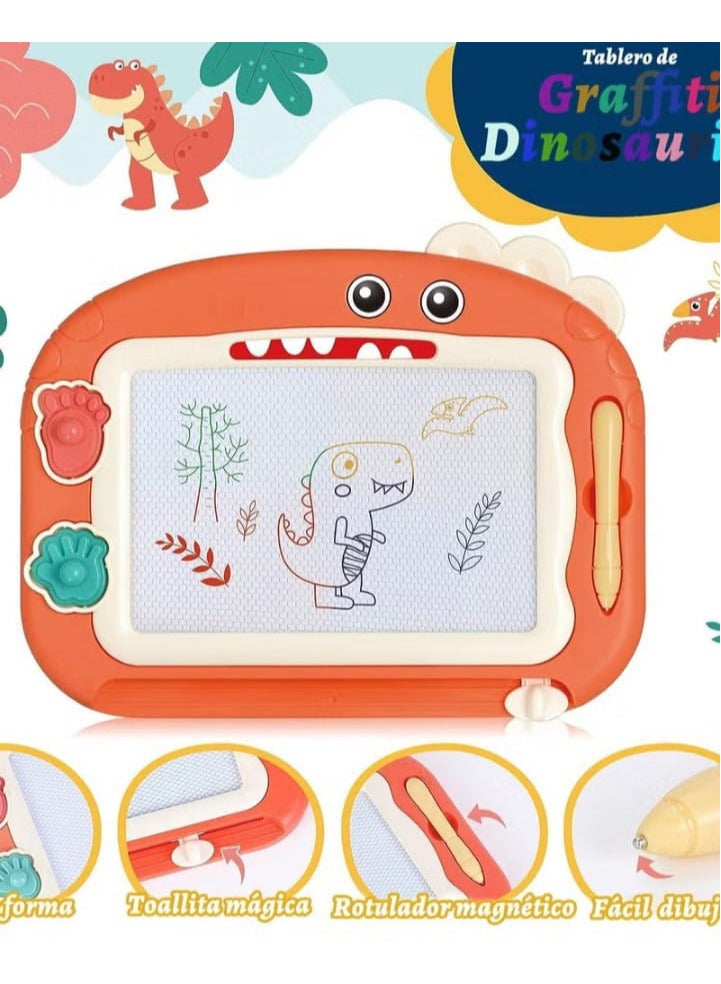 Epano Dinosaur Magnetic Drawing Board, 4 Colors Erasable Writing Board Toy, Lovely Whiteboard Drawings for Kids, Suitable for 4-8 Years Old Kids (Orange) - Image 1